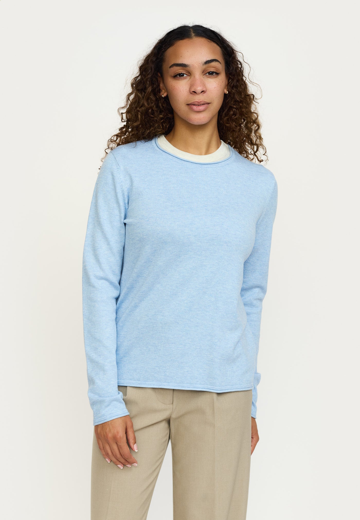 Soft Rebels SRMarla O-neck Knit Roll Edge Knitwear 752 Windsurfer melange