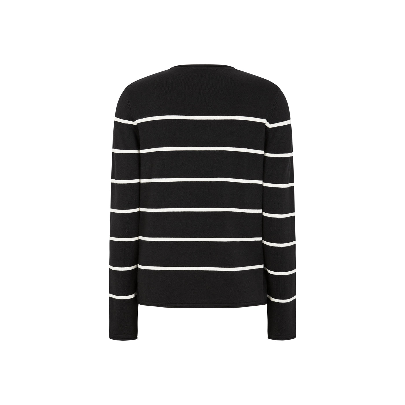 Soft Rebels SRMarla O-neck Roll Edge Stripe knit Knitwear 001 Black