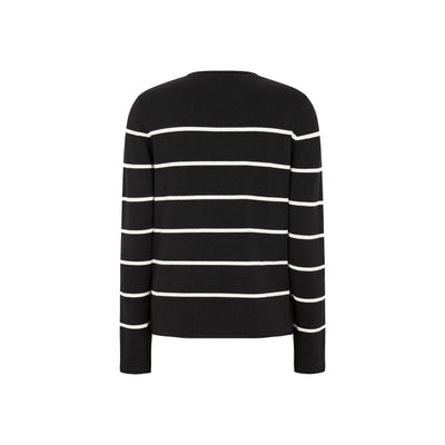 Soft Rebels SRMarla O-neck Roll Edge Stripe knit Knitwear 001 Black
