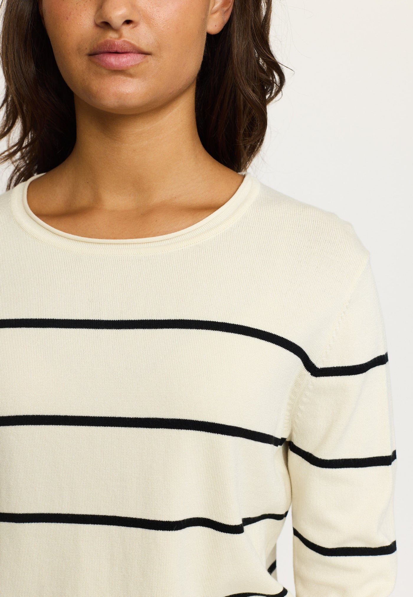 Soft Rebels SRMarla O-neck Roll Edge Stripe knit Knitwear 272 Arctic Wolf