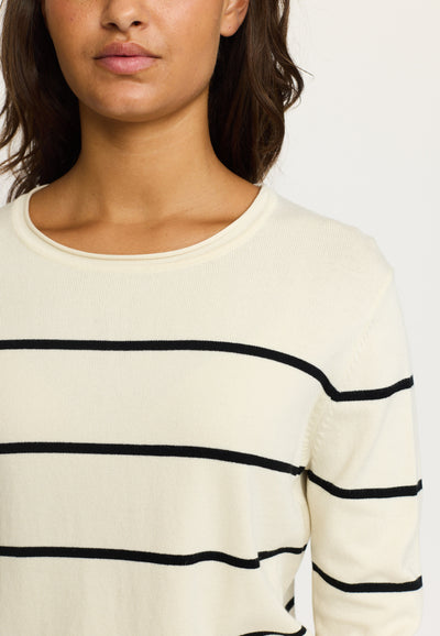 Soft Rebels SRMarla O-neck Roll Edge Stripe knit Knitwear 272 Arctic Wolf