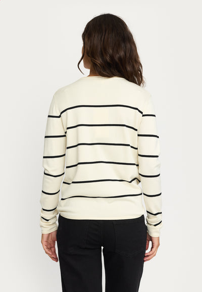 Soft Rebels SRMarla O-neck Roll Edge Stripe knit Knitwear 272 Arctic Wolf