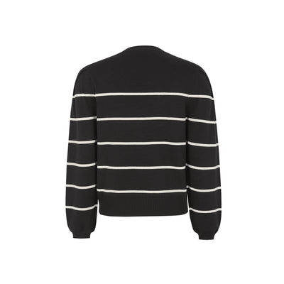 Soft Rebels SRMarla O-neck Stripe Knit Knitwear 001 Black