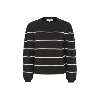 Soft Rebels SRMarla O-neck Stripe Knit Knitwear 001 Black