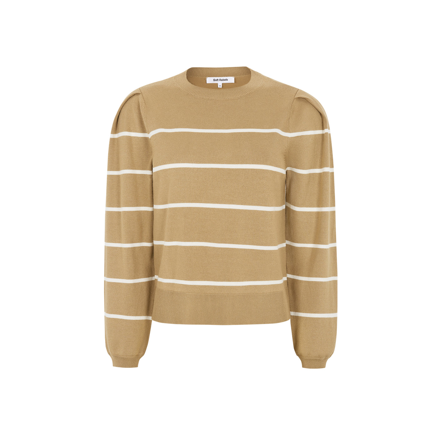 Soft Rebels SRMarla O-neck Stripe Knit Knitwear 882 Cartouche