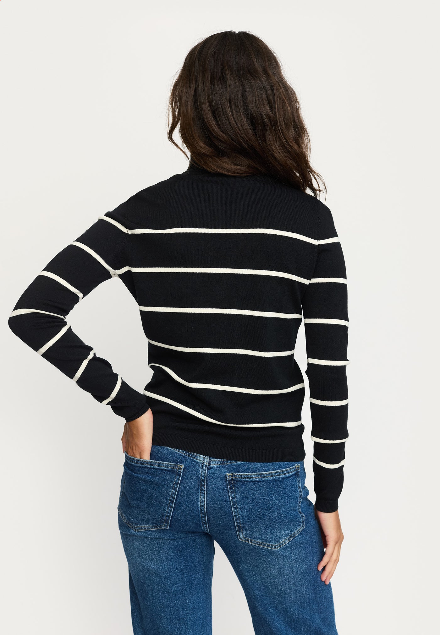 Soft Rebels SRMarla Rollneck Stripe Knit Knitwear 001 Black