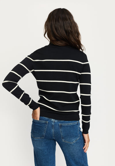 Soft Rebels SRMarla Rollneck Stripe Knit Knitwear 001 Black