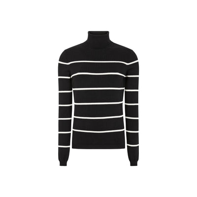 Soft Rebels SRMarla Rollneck Stripe Knit Knitwear 001 Black