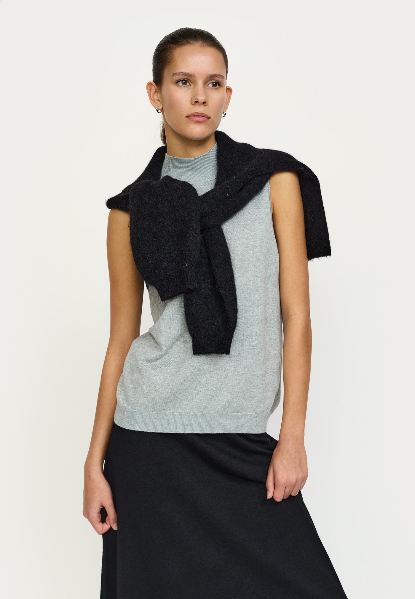 Soft Rebels SRMarla SL Turtle knit Knitwear 003 Light Grey Melange