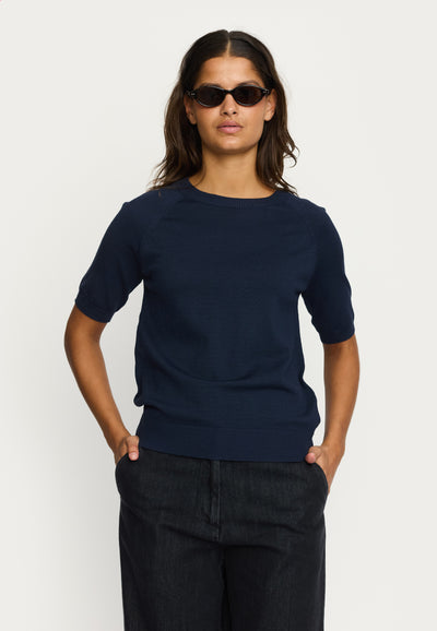 Soft Rebels SRMarla SS O-neck Knitwear 235 Total Eclipse