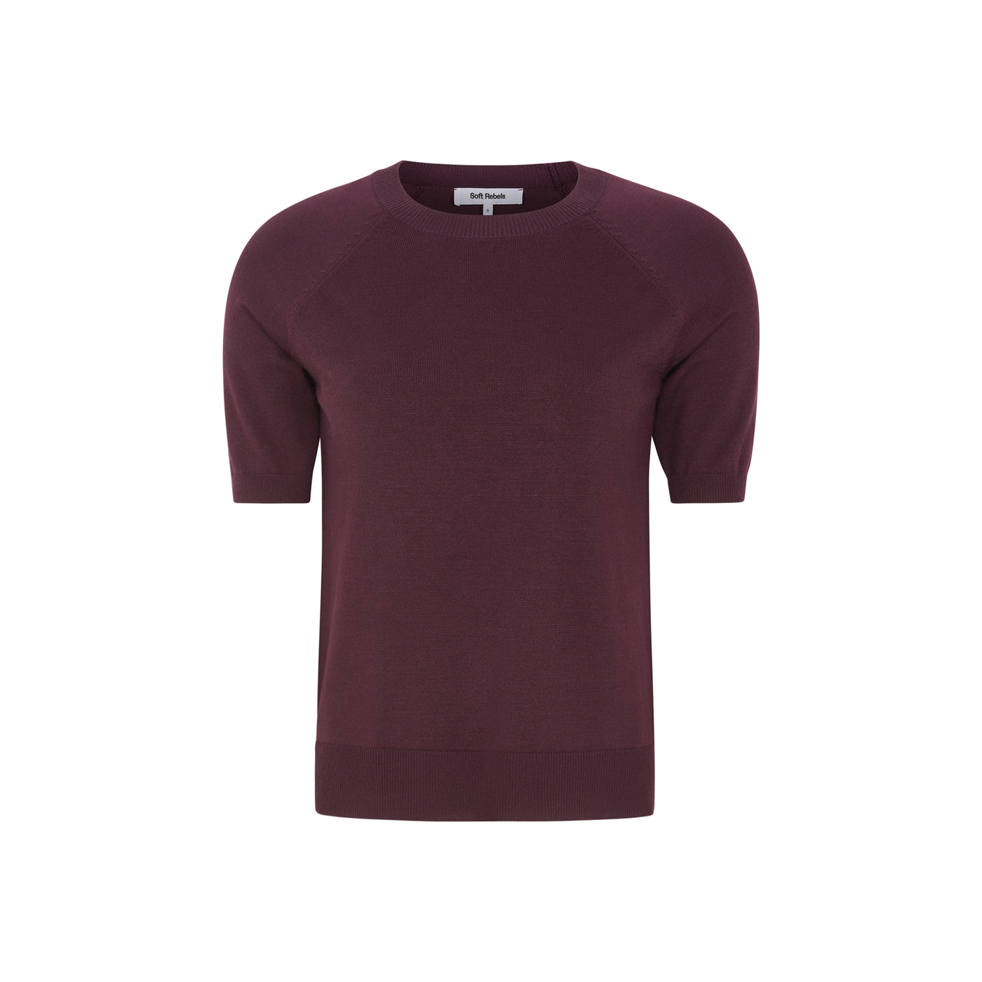 Soft Rebels SRMarla SS O-neck Knitwear 365 Vinyard Wine