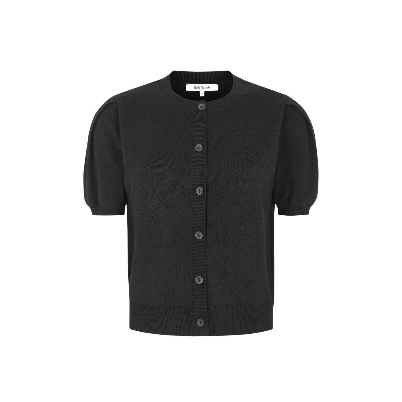 Soft Rebels SRMarla SS O-neck Cardigan Knit Knitwear 001 Black