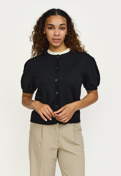 Soft Rebels SRMarla SS O-neck Cardigan Knit Knitwear 001 Black