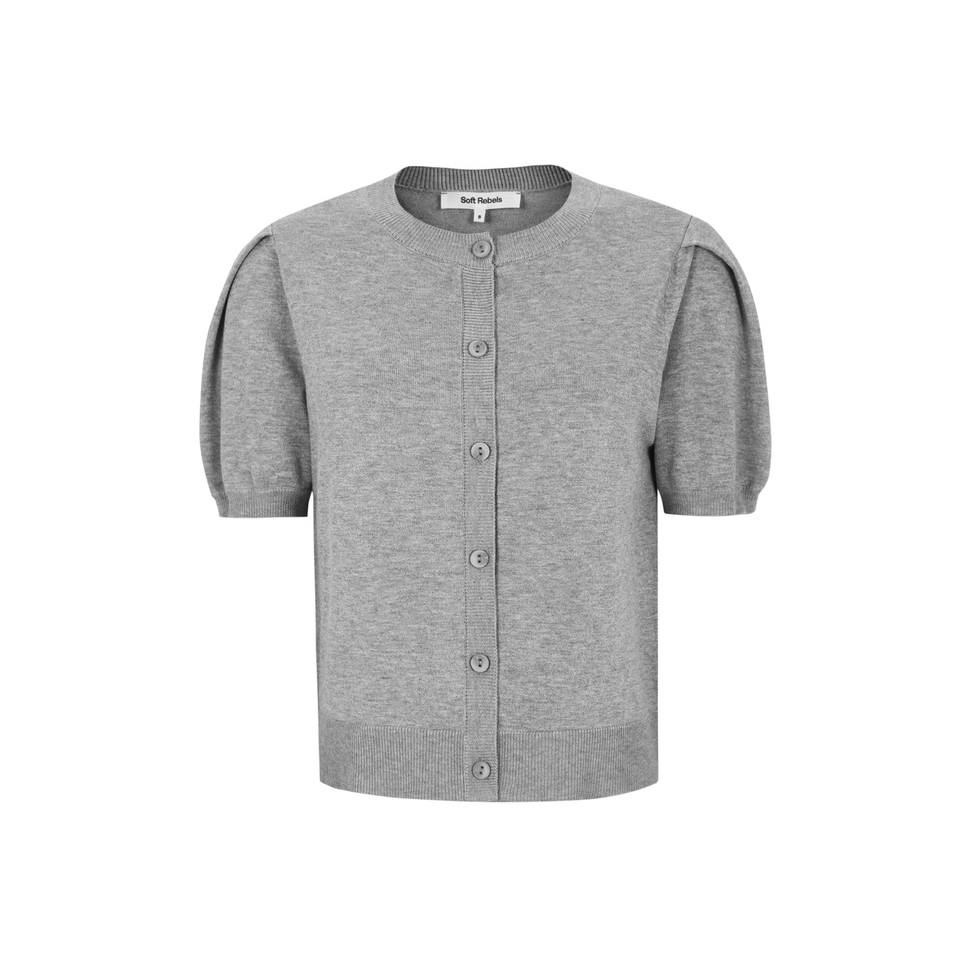 Soft Rebels SRMarla SS O-neck Cardigan Knit Knitwear 003 Light Grey Melange