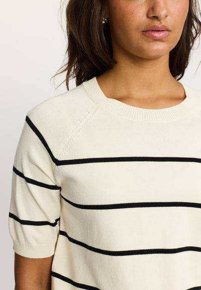 Soft Rebels SRMarla Stripe SS Knit Knitwear 272 Arctic Wolf