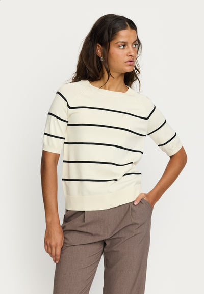Soft Rebels SRMarla Stripe SS Knit Knitwear 272 Arctic Wolf