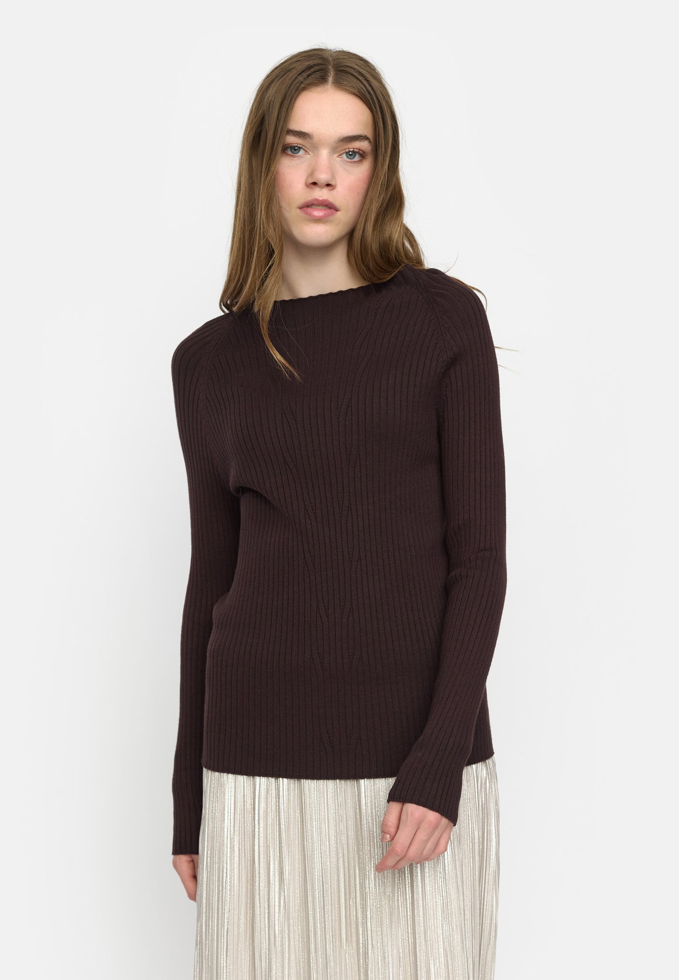 Soft Rebels SRMilena knit Knitwear 459 Chocolate Plum