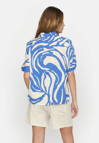 Soft Rebels   SRMio Freedom SS Shirt Shirts & Blouse 207 Two Tone Amparo Blue Print