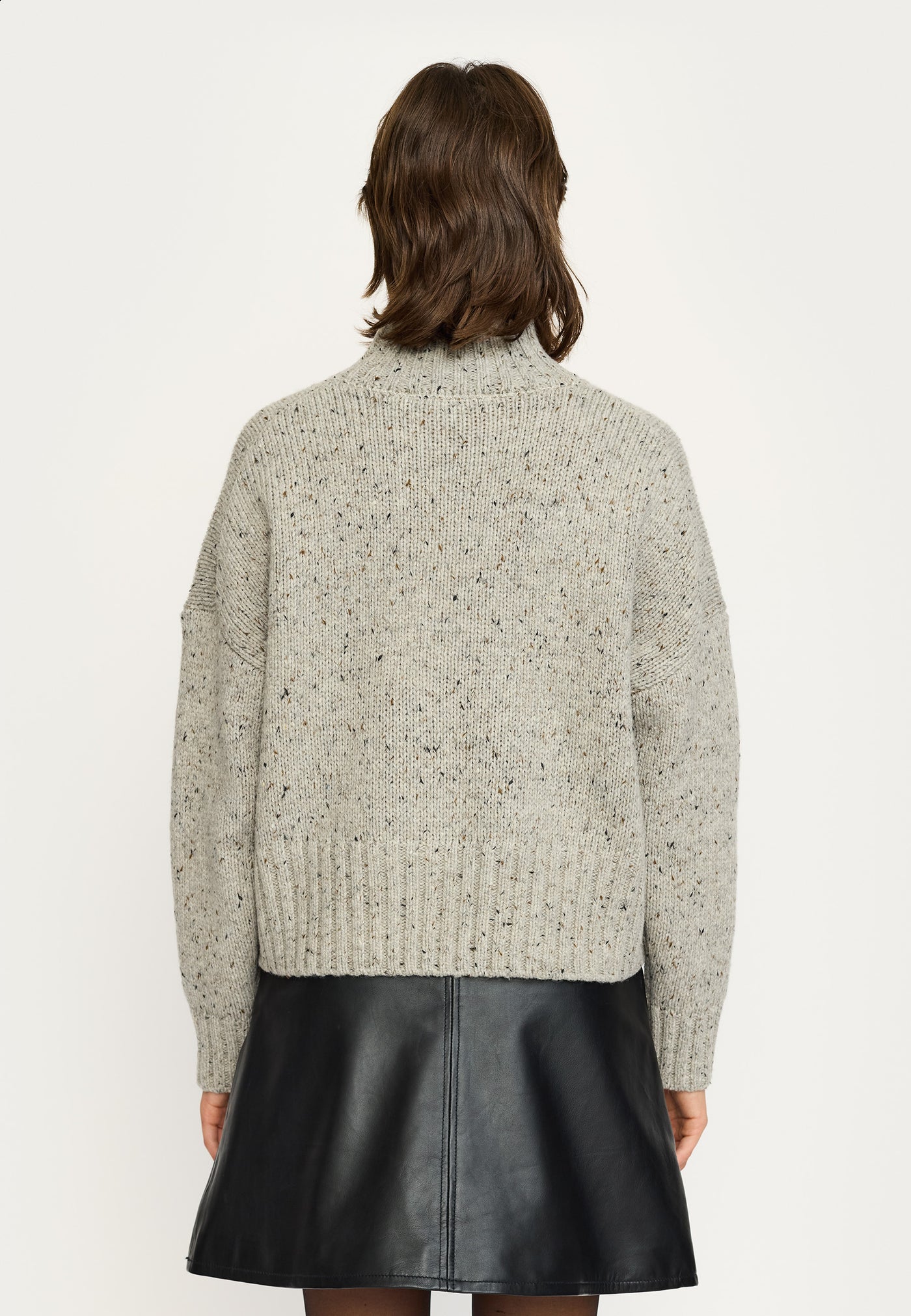 Soft Rebels SRNemo High Neck Knit Knitwear 053 Medium Grey Melange