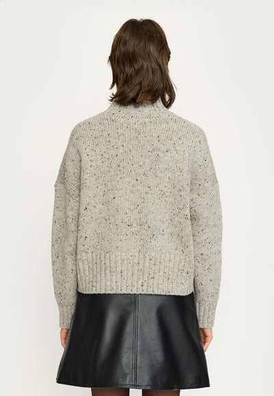 Soft Rebels SRNemo High Neck Knit Knitwear 053 Medium Grey Melange