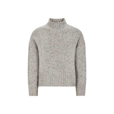 Soft Rebels SRNemo High Neck Knit Knitwear 053 Medium Grey Melange