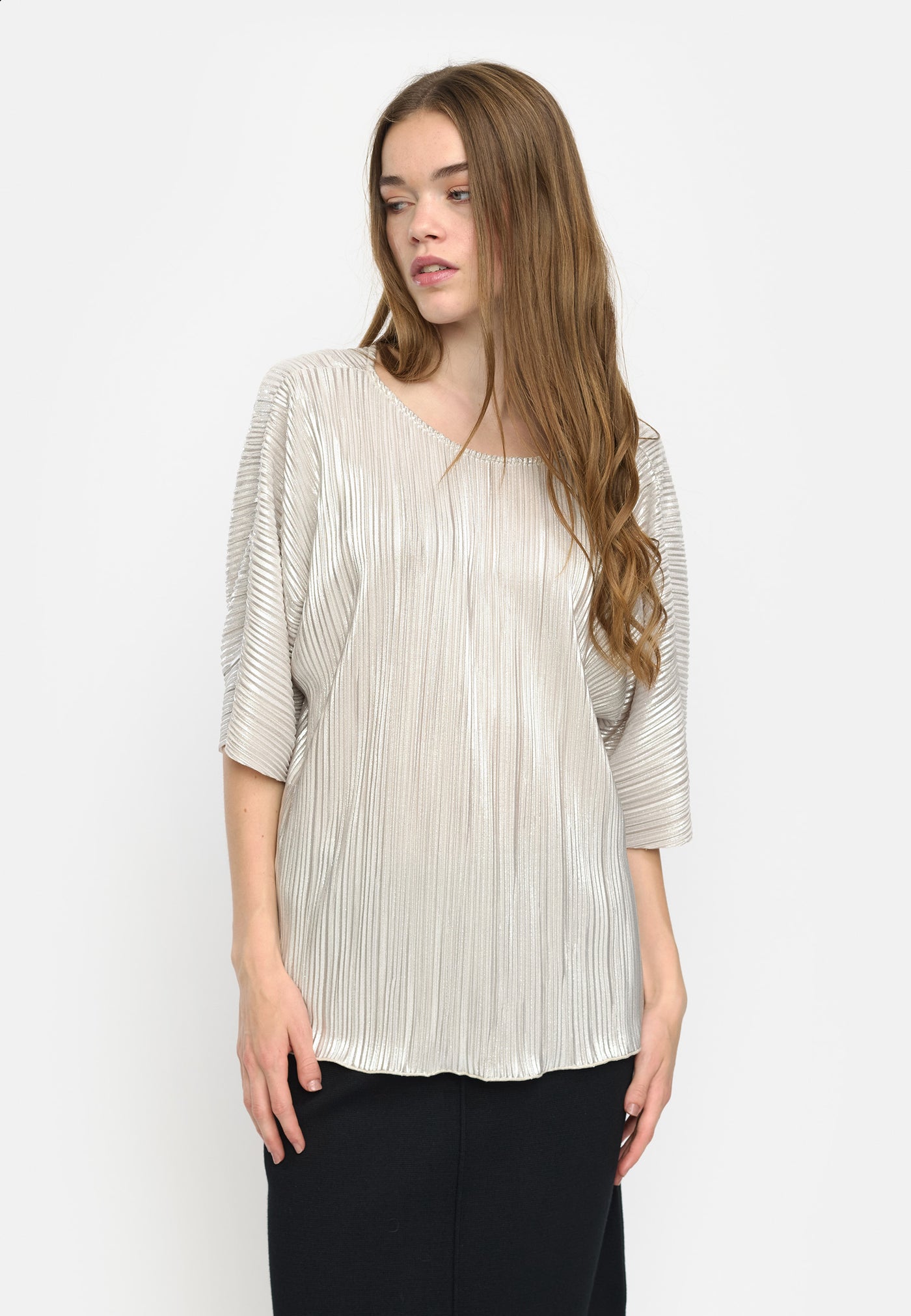 Soft Rebels SRNevaeh Blouse Shirts & Blouse 295 Silver Plissé