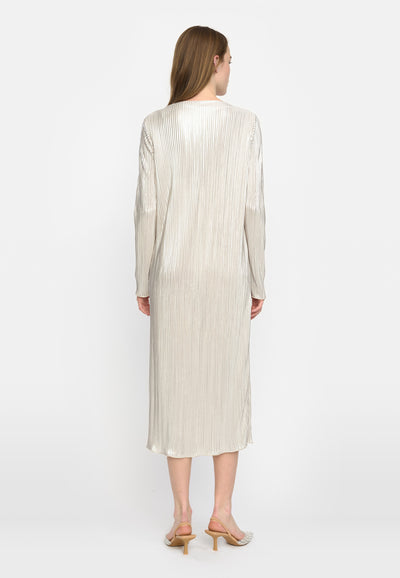 Soft Rebels SRNevaeh Boat-neck Midi Dress Dresses & jumpsuits 295 Silver Plissé