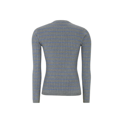 Soft Rebels SRNoa Stripe Knit Knitwear 053 Medium Grey Melange