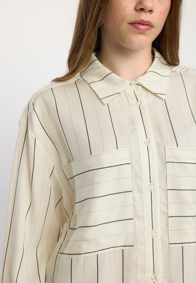 Soft Rebels SRPaisley Loose Shirt Shirts & Blouse 293 Stripes Black and Arctic Wolf