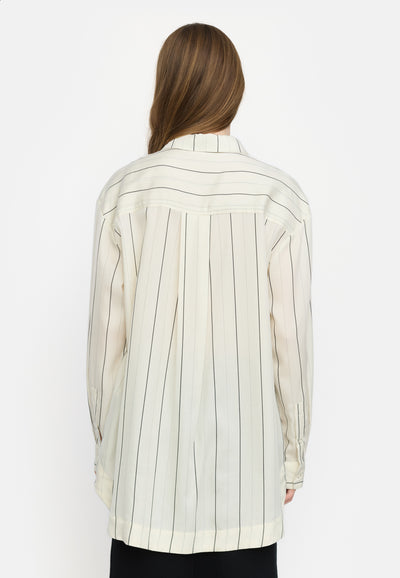 Soft Rebels SRPaisley Loose Shirt Shirts & Blouse 293 Stripes Black and Arctic Wolf