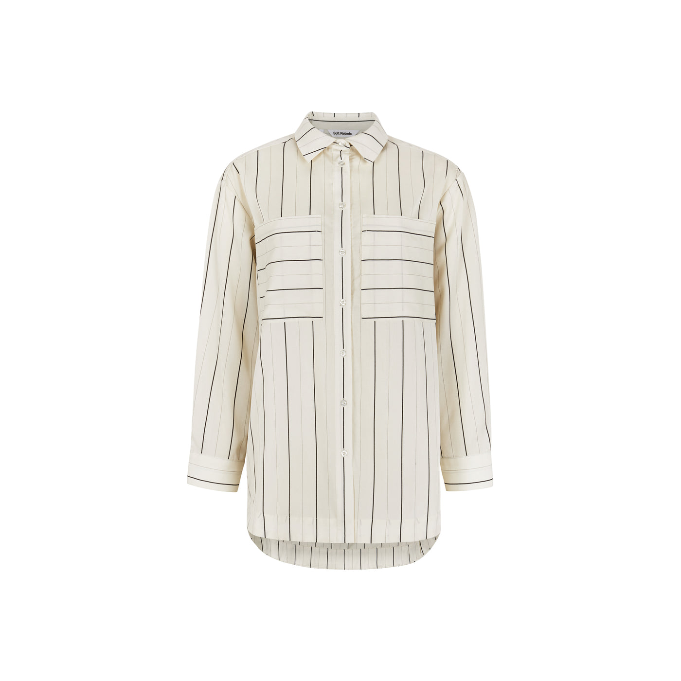 Soft Rebels SRPaisley Loose Shirt Shirts & Blouse 293 Stripes Black and Arctic Wolf