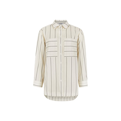 Soft Rebels SRPaisley Loose Shirt Shirts & Blouse 293 Stripes Black and Arctic Wolf