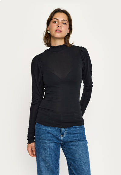 Soft Rebels SRRoman Frill LS Top Tops & t-shirts 001 Black