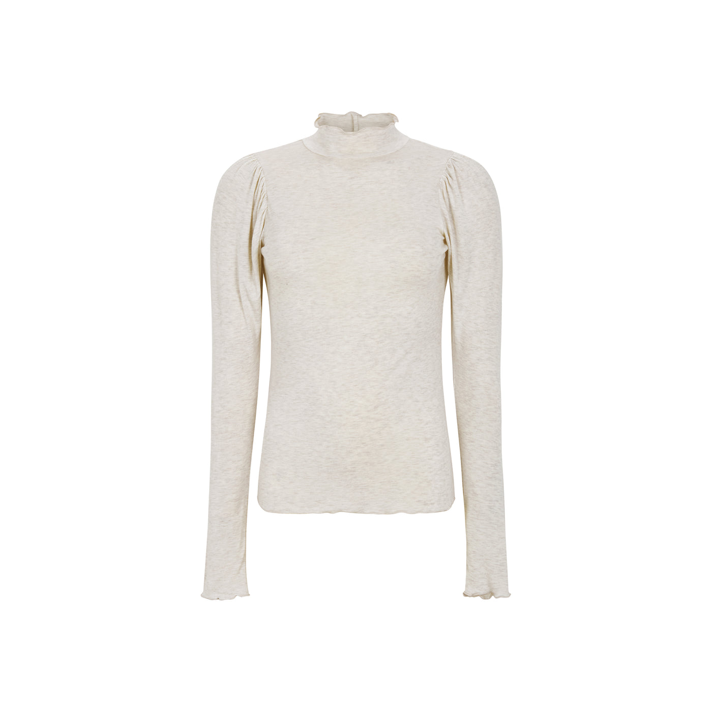 Soft Rebels SRRoman Frill LS Top Tops & t-shirts 282 Arctic Wolf Melange