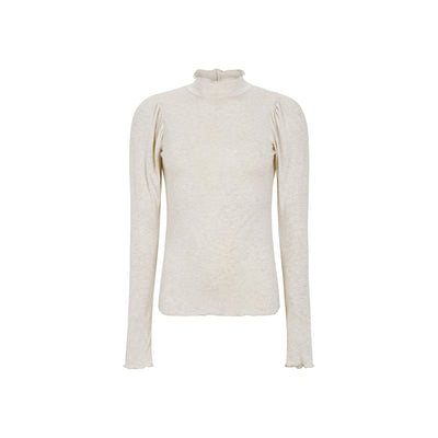 Soft Rebels SRRoman Frill LS Top Tops & t-shirts 282 Arctic Wolf Melange