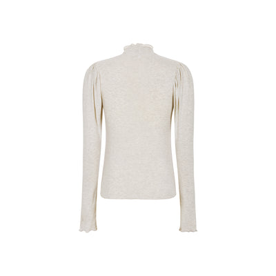 Soft Rebels SRRoman Frill LS Top Tops & t-shirts 282 Arctic Wolf Melange