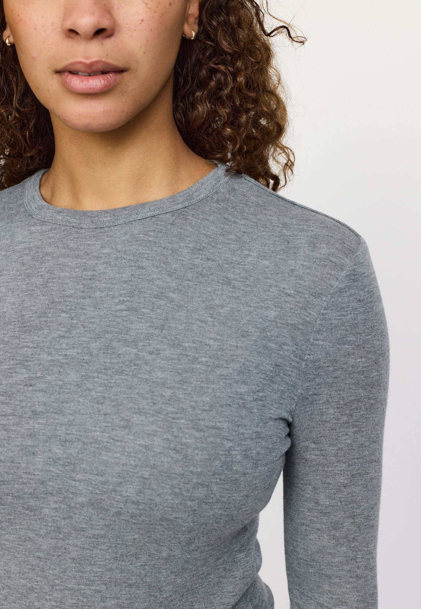 Soft Rebels SRRoman O-neck Tops & t-shirts 053 Medium Grey Melange