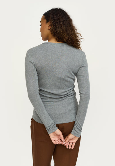 Soft Rebels SRRoman O-neck Tops & t-shirts 053 Medium Grey Melange