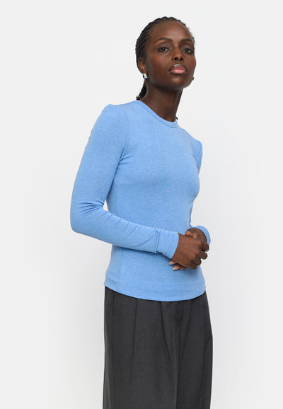Soft Rebels SRRoman O-neck Tops & t-shirts 281 Azurine Melange