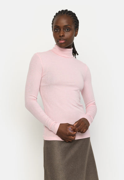 Soft Rebels SRRoman Roll Neck Shirts & Blouse 261 Roseate Spoonbill Melange