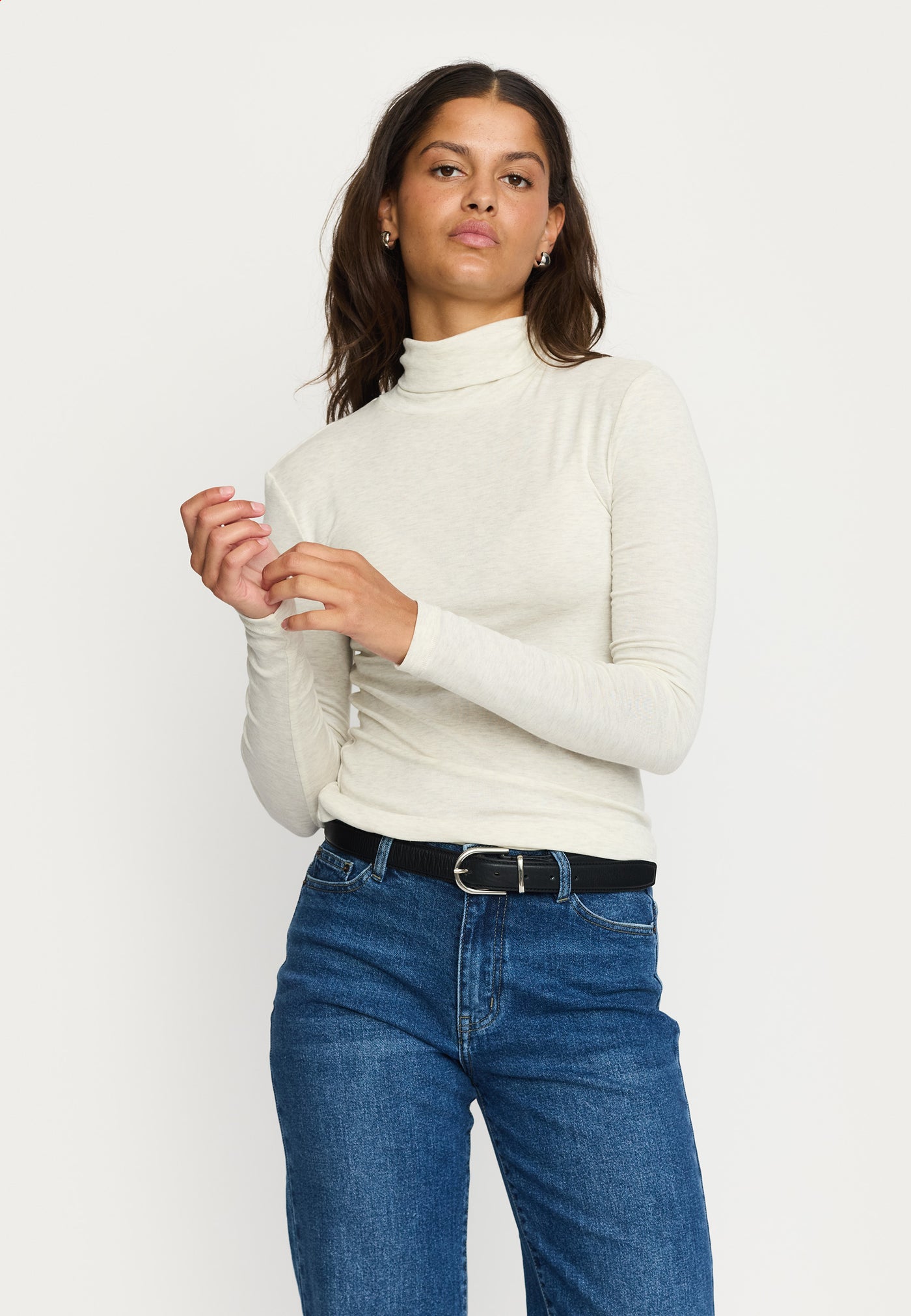 Soft Rebels SRRoman Roll Neck Tops & t-shirts 282 Arctic Wolf Melange