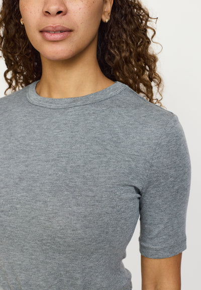 Soft Rebels SRRoman SS Top Tops & t-shirts 053 Medium Grey Melange