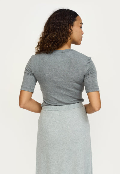 Soft Rebels SRRoman SS Top Tops & t-shirts 053 Medium Grey Melange