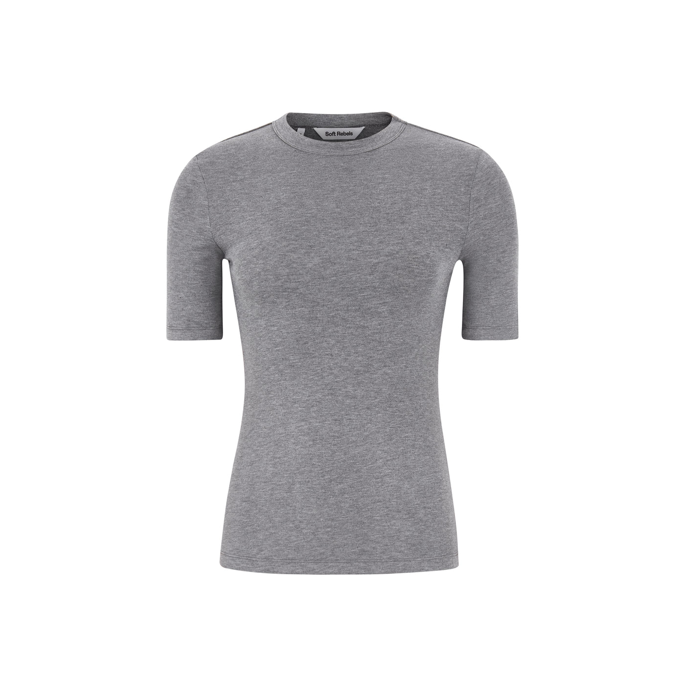 Soft Rebels SRRoman SS Top Tops & t-shirts 053 Medium Grey Melange