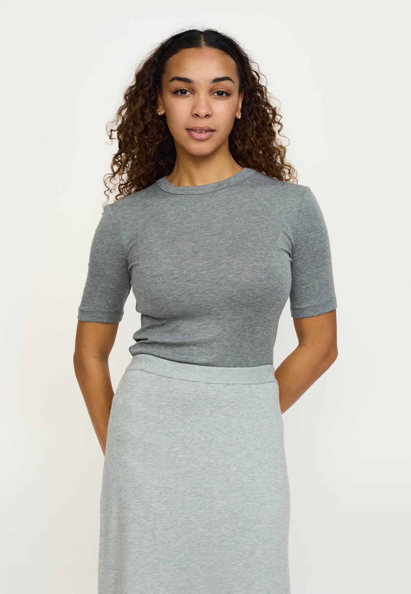 Soft Rebels SRRoman SS Top Tops & t-shirts 053 Medium Grey Melange