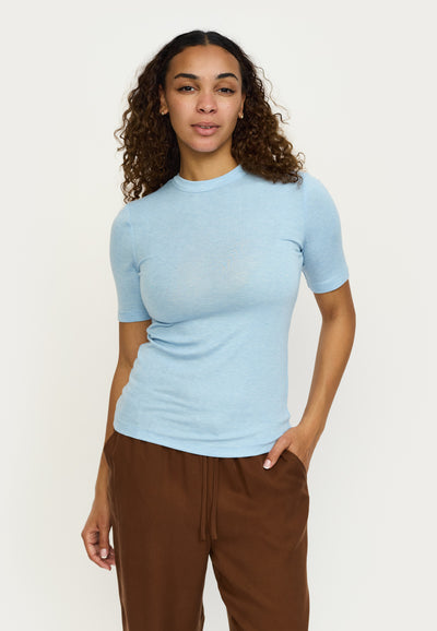 Soft Rebels SRRoman SS Top Tops & t-shirts 241 Cashmere Blue Melange