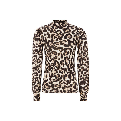 Soft Rebels SRRoman T-Neck Top Printed Tops & t-shirts 780 Leopard Print