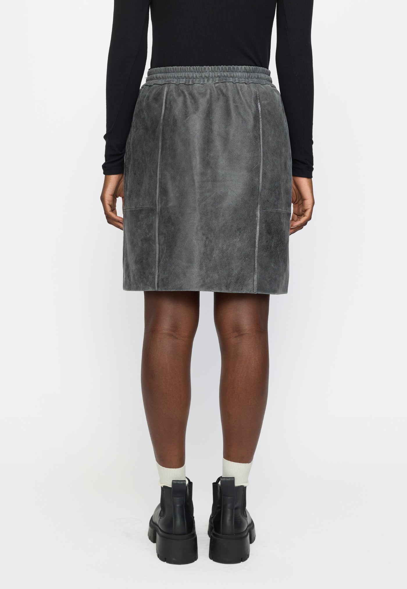 Soft Rebels SRRumer Leather Skirt Leather 015 Ash Grey