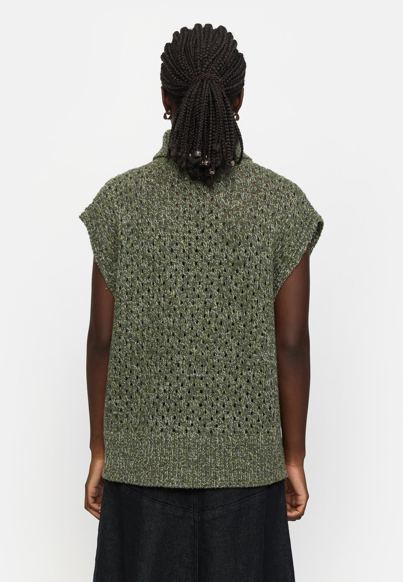 Soft Rebels SRSila Highneck Vest Knit Knitwear 264 Tea Leaf