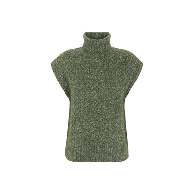 Soft Rebels SRSila Highneck Vest Knit Knitwear 264 Tea Leaf